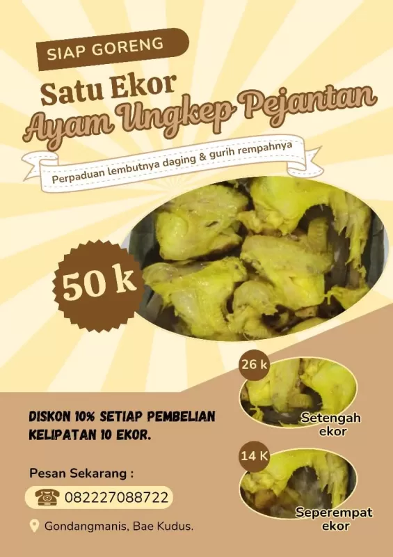 Ayam pejantan ungkep 1 ekor